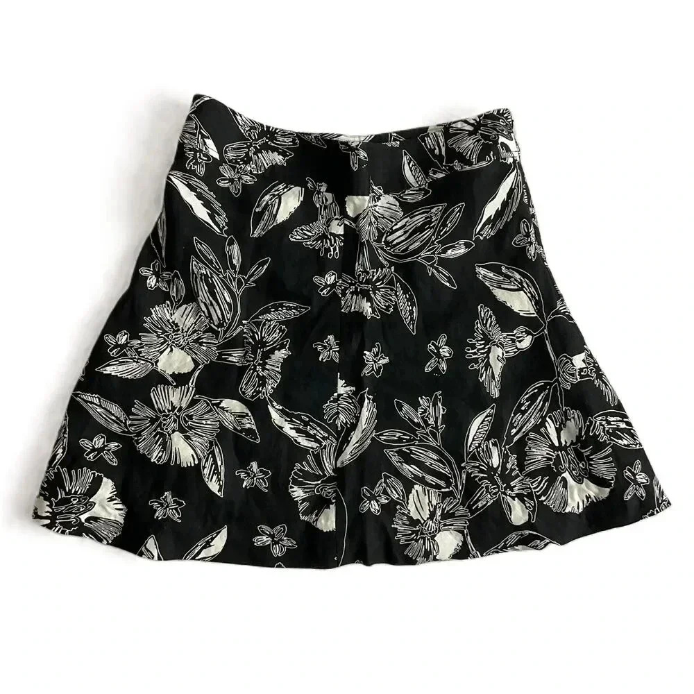 Merona Cream Floral A Line Skirt Size 10‎